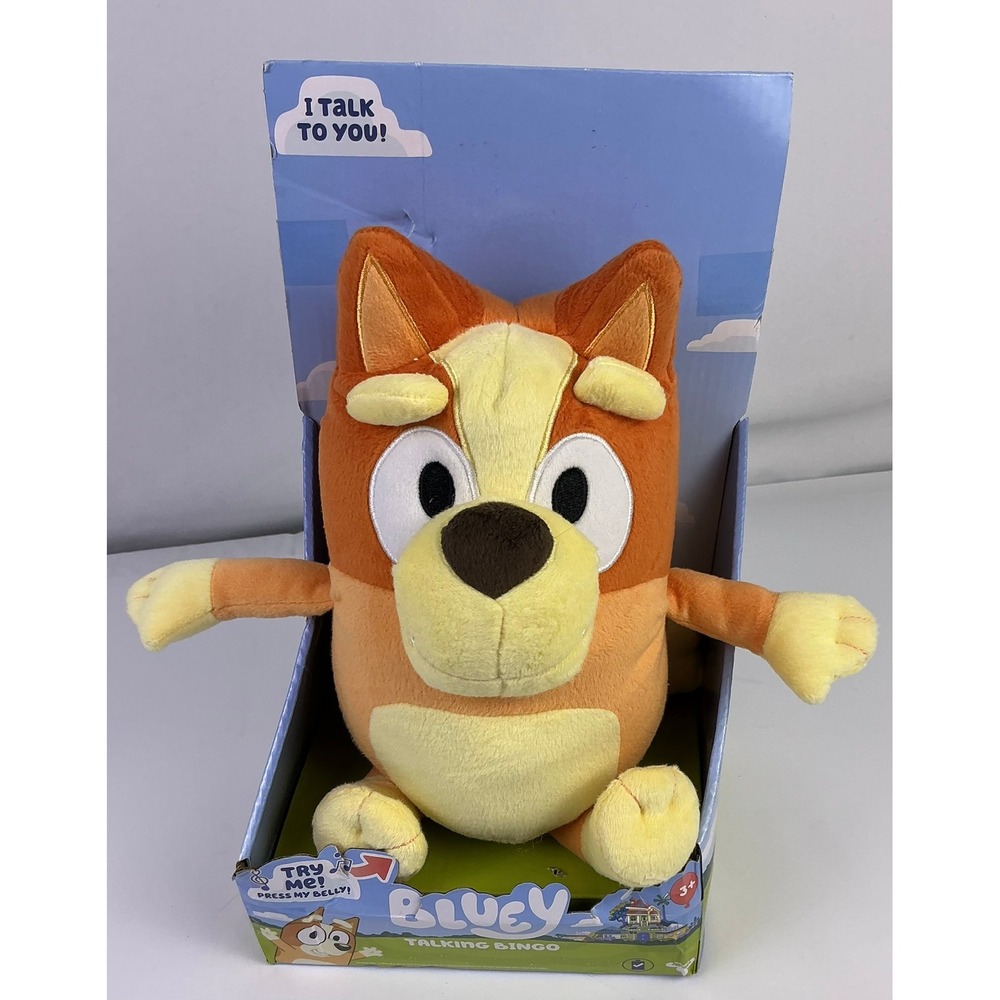 Bluey Talking Bingo 12" Plush Toy Press Belly Sound New w/ Damaged Box